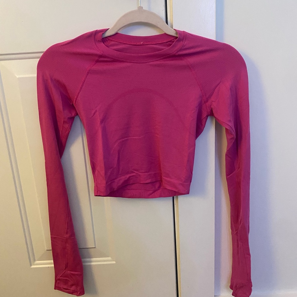 Lululemon Pink Long-Sleeve Crop Top